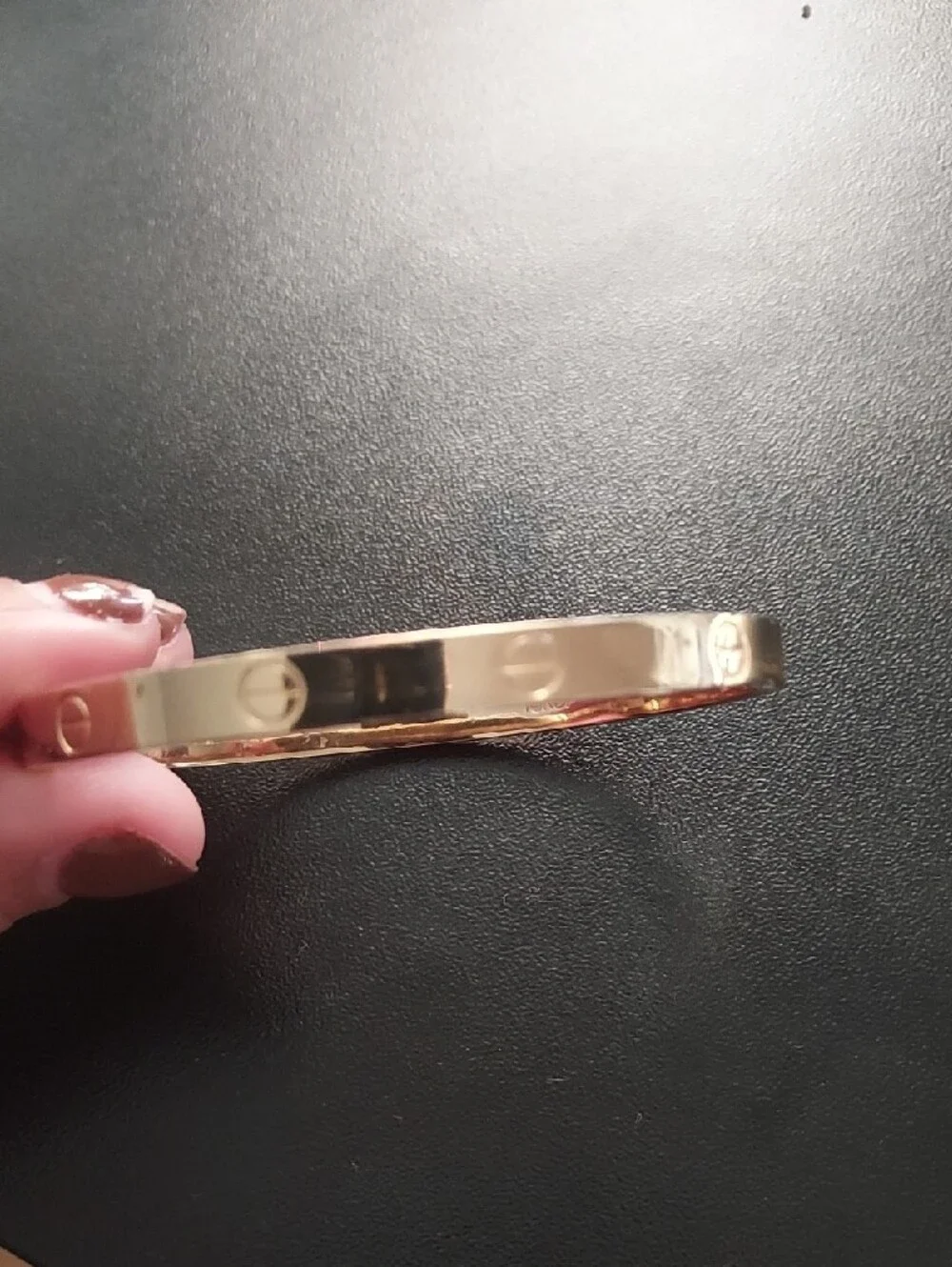 Gold Screw-Accent Cuff Bracelet